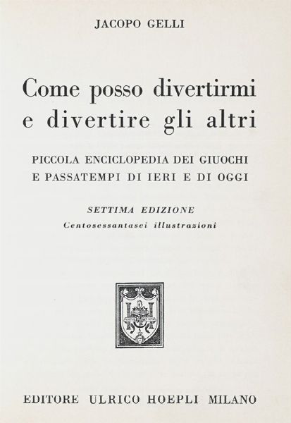 Lotto composto di 5 edizioni Hoepli.  - Asta Libri, autografi e manoscritti - Associazione Nazionale - Case d'Asta italiane