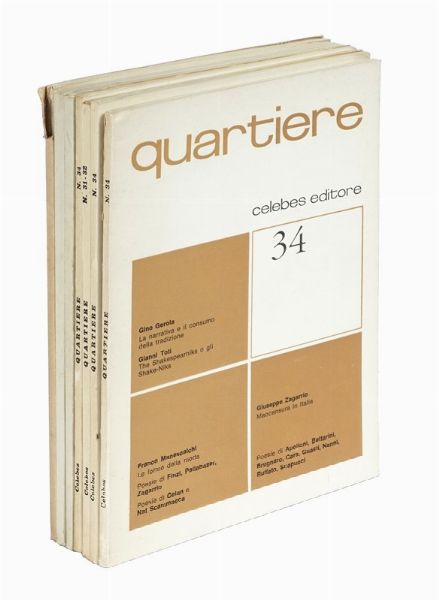 Quartiere. Quaderno trimestrale [-bimestrale] di poesia.  - Asta Libri, autografi e manoscritti - Associazione Nazionale - Case d'Asta italiane