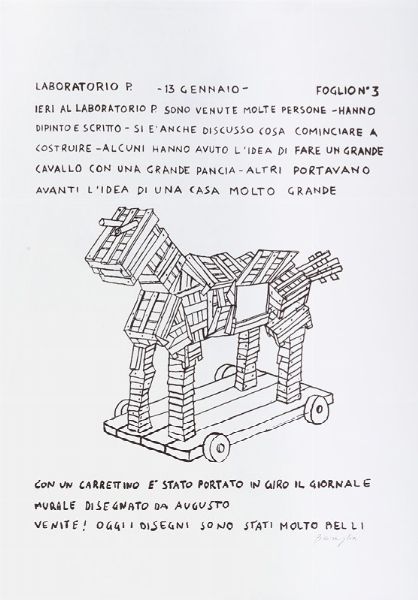 VITTORIO BASAGLIA : Laboratorio P. Marco Cavallo. Con 27 serigrafie di Vittorio Basaglia.  - Asta Libri, autografi e manoscritti - Associazione Nazionale - Case d'Asta italiane