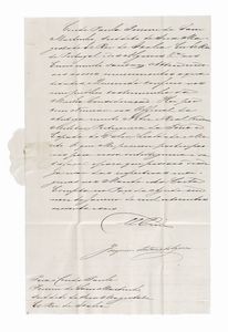 LUIGI I BRAGANZA - 2 lettere con firma autografa - Louis - inviate al conte Paolo Perrone di San Martino.