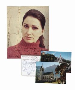 MAGDA OLIVERO - 9 cartoline autografe e 1 fotografia in abiti di scena (Teatro alla Scala).