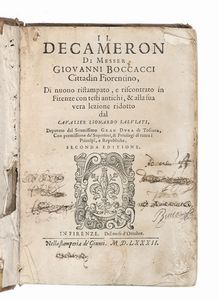 GIOVANNI BOCCACCIO : Il Decamerone.  - Asta Libri, autografi e manoscritti - Associazione Nazionale - Case d'Asta italiane