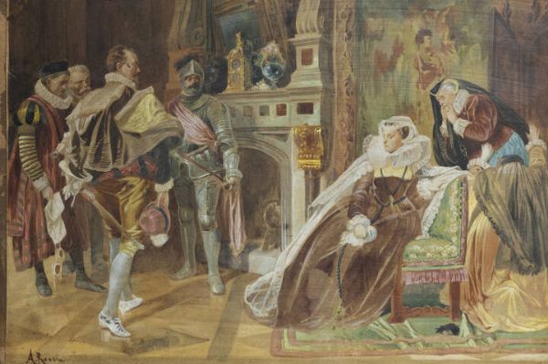 ALBERTO ROSSI Torino 1858 - 1936 : Scene di corte  - Asta Dipinti - Associazione Nazionale - Case d'Asta italiane