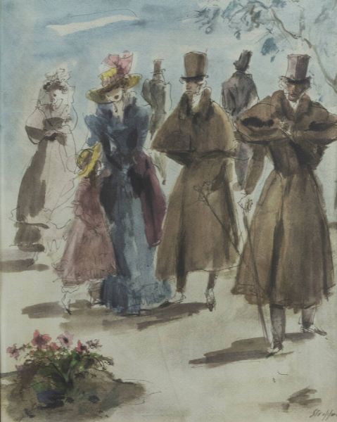 LEONARDO STROPPA Torino 1900 - 1991 : Figure  - Asta Dipinti - Associazione Nazionale - Case d'Asta italiane