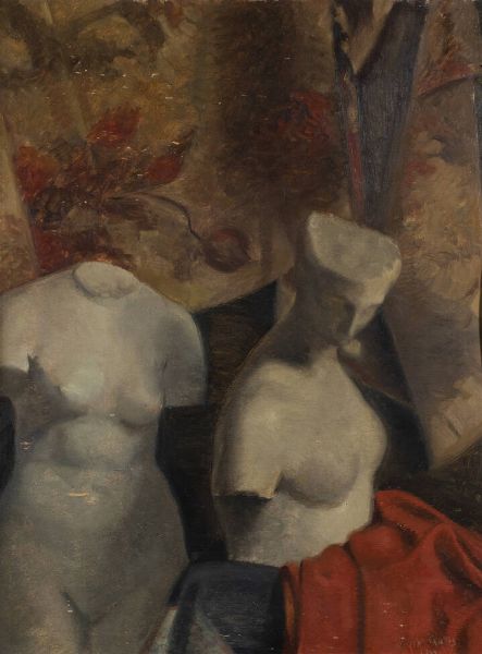 LUISA PRATIS Saluzzo 1913 -1959 : Angolo dello studio 1944  - Asta Dipinti - Associazione Nazionale - Case d'Asta italiane