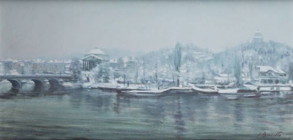 SILVIO BRUNETTO San Maurizio Canavese (TO) 1932 : Sul Po-Torino  - Asta Dipinti - Associazione Nazionale - Case d'Asta italiane