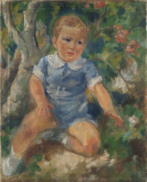 MARIO MICHELETTI Balzola Monferrato (AL) 1892 - 1975 Torino : Bambino  - Asta Dipinti - Associazione Nazionale - Case d'Asta italiane