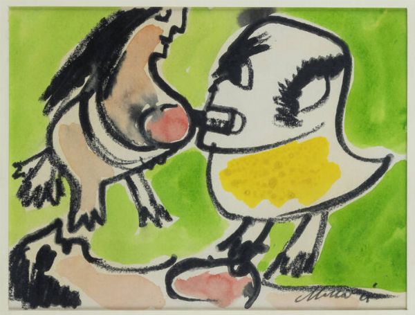 MINO MACCARI Siena (SI) 1898 - 1989 Roma : Lite  - Asta Dipinti - Associazione Nazionale - Case d'Asta italiane