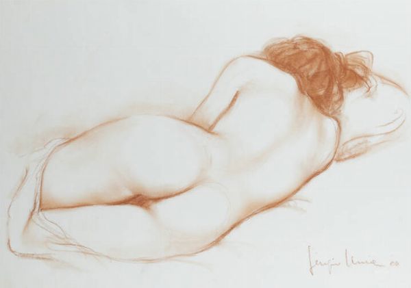 SERGIO UNIA Roccaforte di Mondov (CN) 1943 : Nudo dormiente  - Asta Dipinti - Associazione Nazionale - Case d'Asta italiane