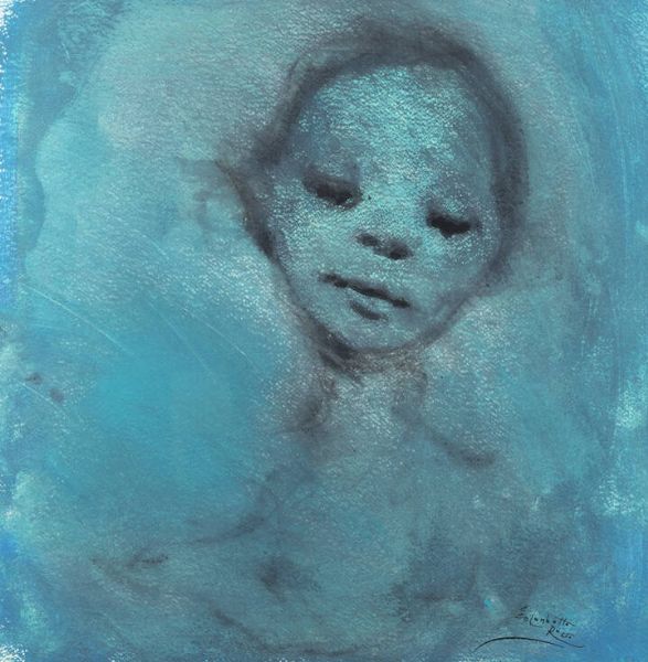 ENRICO COLOMBOTTO ROSSO Torino 1925 - 2013 Casale Monferrato (AL) : Volto turchese  - Asta Dipinti - Associazione Nazionale - Case d'Asta italiane