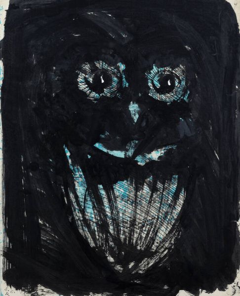 ENRICO COLOMBOTTO ROSSO Torino 1925 - 2013 Casale Monferrato (AL) : Gufo  - Asta Dipinti - Associazione Nazionale - Case d'Asta italiane