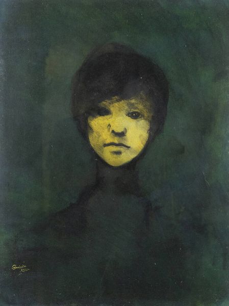 ENRICO COLOMBOTTO ROSSO Torino 1925 - 2013 Casale Monferrato (AL) : Volto femminile  - Asta Dipinti - Associazione Nazionale - Case d'Asta italiane