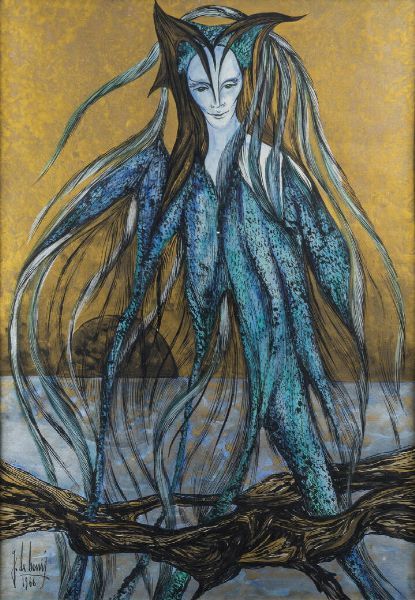 GUIDO DE BONIS Torino 1931 - 2009 : Apparizione marina 1966  - Asta Dipinti - Associazione Nazionale - Case d'Asta italiane