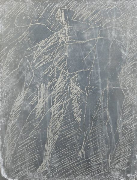 SANDRO CHERCHI Genova 1911 - 1998 Torino : Due figure 1997  - Asta Dipinti - Associazione Nazionale - Case d'Asta italiane