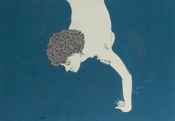 CAMILLO FRANCIA Casale Monferrato (AL) 1955 : Figura sott'acqua  - Asta Dipinti - Associazione Nazionale - Case d'Asta italiane