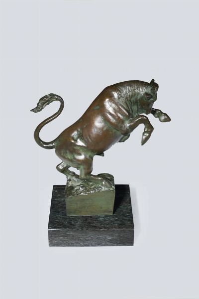 MICHELANGELO MONTI Milano 1875 - 1946 Torino : Toro rampante 1930-1933  - Asta Dipinti - Associazione Nazionale - Case d'Asta italiane