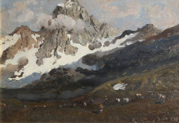 GIOVANNI GUARLOTTI Galliate (NO) 1869 - 1954 Torino : Il Monviso 9 ottobre 1937  - Asta Dipinti - Associazione Nazionale - Case d'Asta italiane