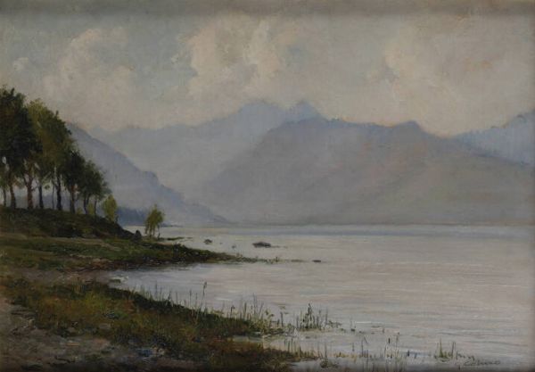 GIOVANNI COLMO Torino 1867 - 1947 : Lago di Avigliana 13/5/38  - Asta Dipinti - Associazione Nazionale - Case d'Asta italiane