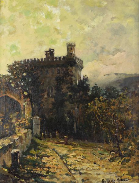 ANGIOLA MEUCCI Revere (MN) 1892 - 1966 Torino : Il castello  - Asta Dipinti - Associazione Nazionale - Case d'Asta italiane