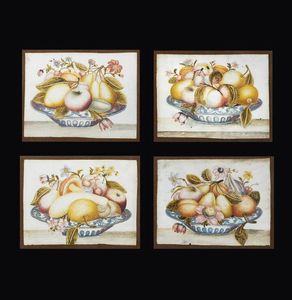 MONFORT OCTAVIANUS (ambito di) - Lotto di quattro disegni raffiguranti Natura morta