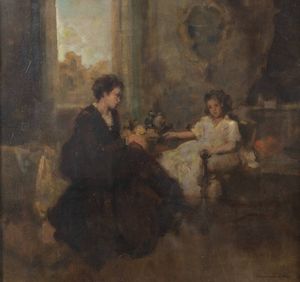 VENANZIO ZOLLA Colchester (Regno Unito) 1880 - 1961 Torino - Madre e figlia