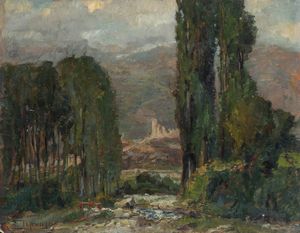 FRANCESCO MENNYEY Torino 1889 - 1950 - Valle di Susa presso San Giorio