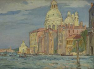 FRANCESCO MENNYEY Torino 1889 - 1950 - Venezia-Canal Grande. Chiesa della Salute