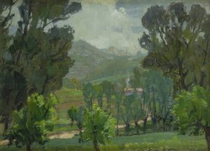 FRANCESCO MENNYEY Torino 1889 - 1950 - Mattino tra i gelsi