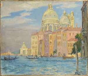 FRANCESCO MENNYEY Torino 1889 - 1950 - Settembre a Venezia - Punta della dogana