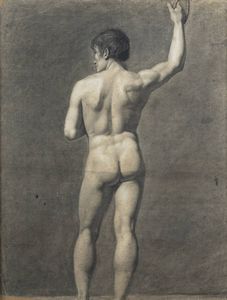 PITTORE ANONIMO DEL XIX SECOLO - Nudo di schiena