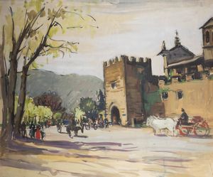 FELICE VELLAN Torino 1889 - 1976 - Rieti - Porta d'Arce 25 aprile 1957