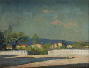 FELICE VELLAN Torino 1889 - 1976 - Dal piazzale Michelangelo  Firenze 1928