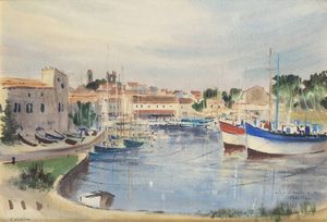 FELICE VELLAN Torino 1889 - 1976 - Porticciolo