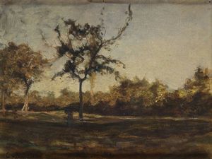 CARLO FOLLINI Domodossola (NO) 1848 - 1938 Pegli (GE) - Paesaggio