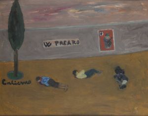 GIOSUE' CALIERNO Caserta 1897 - 1968 Pietra Ligure (SV) - Valle del Pellice - Esecuzione all'alba (10 ottobre 1944)