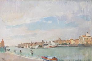 TEONESTO DEABATE Torino 1898 - 1981 - Sulla riva del fiume