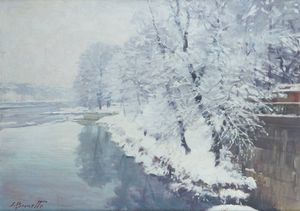 SILVIO BRUNETTO San Maurizio Canavese (TO) 1932 - Neve sul Po