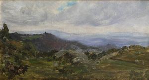 MARCO CALDERINI Torino 1850 - 1941 - Temporale imminente