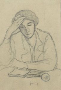 PIETRO MARUSSIG Trieste 1879 - 1937 Pavia - Modella con mano alla fronte