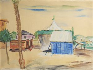 ENRICO PAULUCCI Genova 1901 - 1999 Torino - Baracconi a Malta 1932