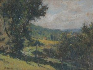 ROMOLO UBERTALLI Mosso Santa Maria (VC) 1871 - 1928 - Paesaggio