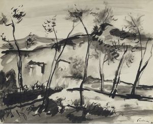 ENRICO PAULUCCI Genova 1901 - 1999 Torino - Alberi 1930