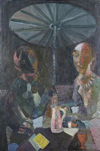 CARLO LORO Lonigo (VI) 1915 - 2002 Torino - Notturno al Bar 1966