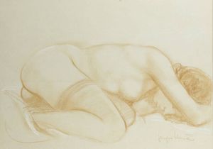 SERGIO UNIA Roccaforte di Mondov (CN) 1943 - Modella con le calze