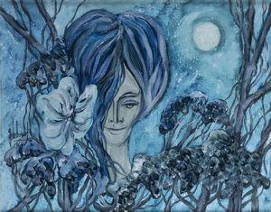 GUIDO DE BONIS Torino 1931 - 2009 - Il fiore  la dama e la luna 1966