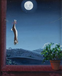 IRENE INVREA Diano d'Alba (CN) 1914 - 2003 Bossolasco (CN) - Veglia per una lepre 1976