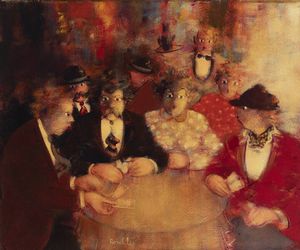 CARLO ROSELLI Roma 1939 - Partita a carte 1997