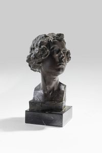 NATALE MANZO Mondov (CN) 1890 - 1969 Torino - Ritratto di fanciulla