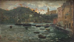 LUIGI CANTU' Torino 1847-1910 - A Portofino 1871