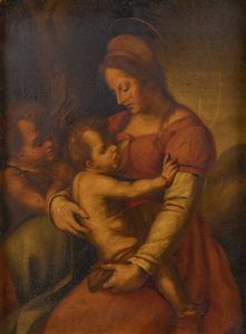 PITTORE ANONIMO - Madonna con Bambino e San Giovannino